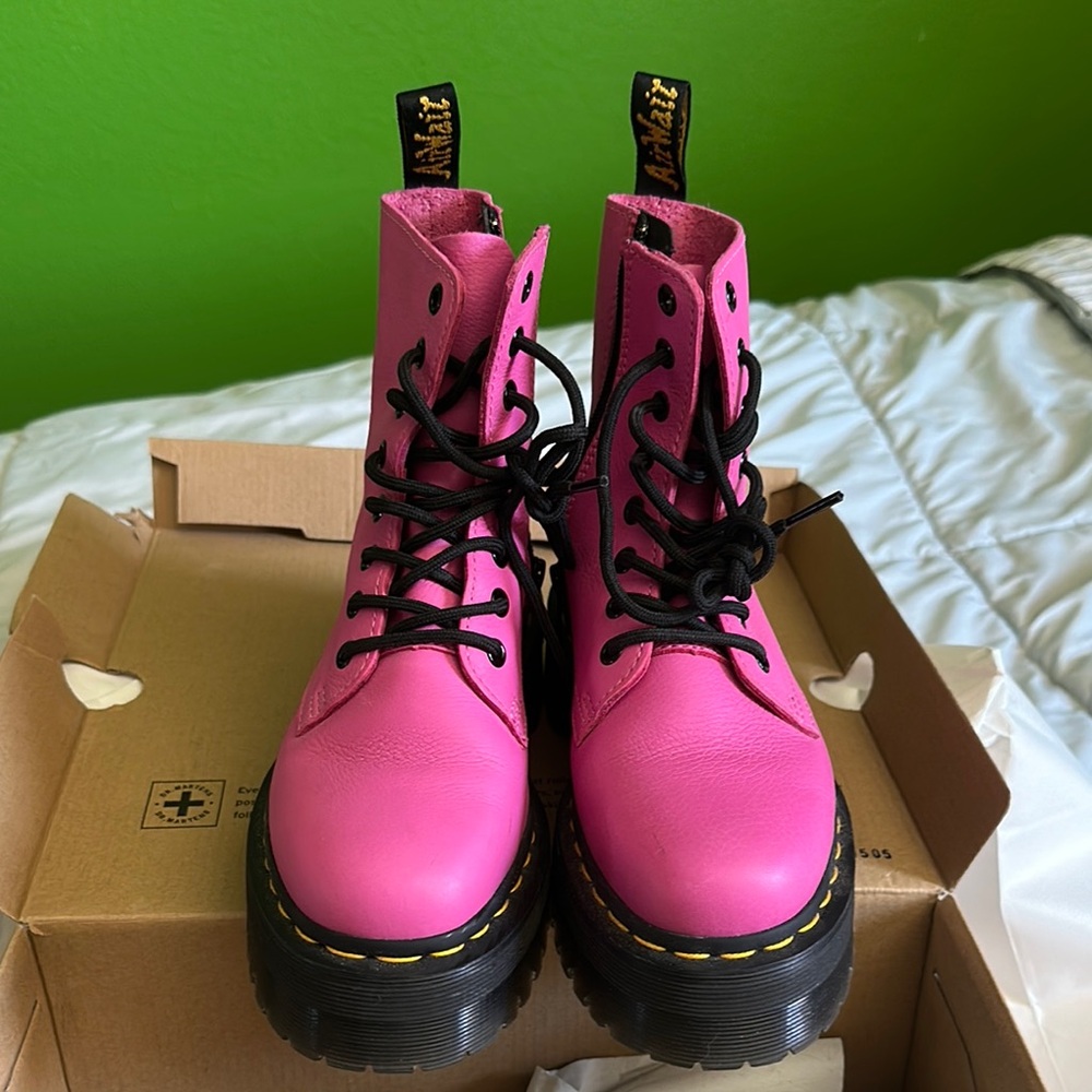 Dr. Martens Fuchsia Ankle Boots 5 - Picture 2 of 16